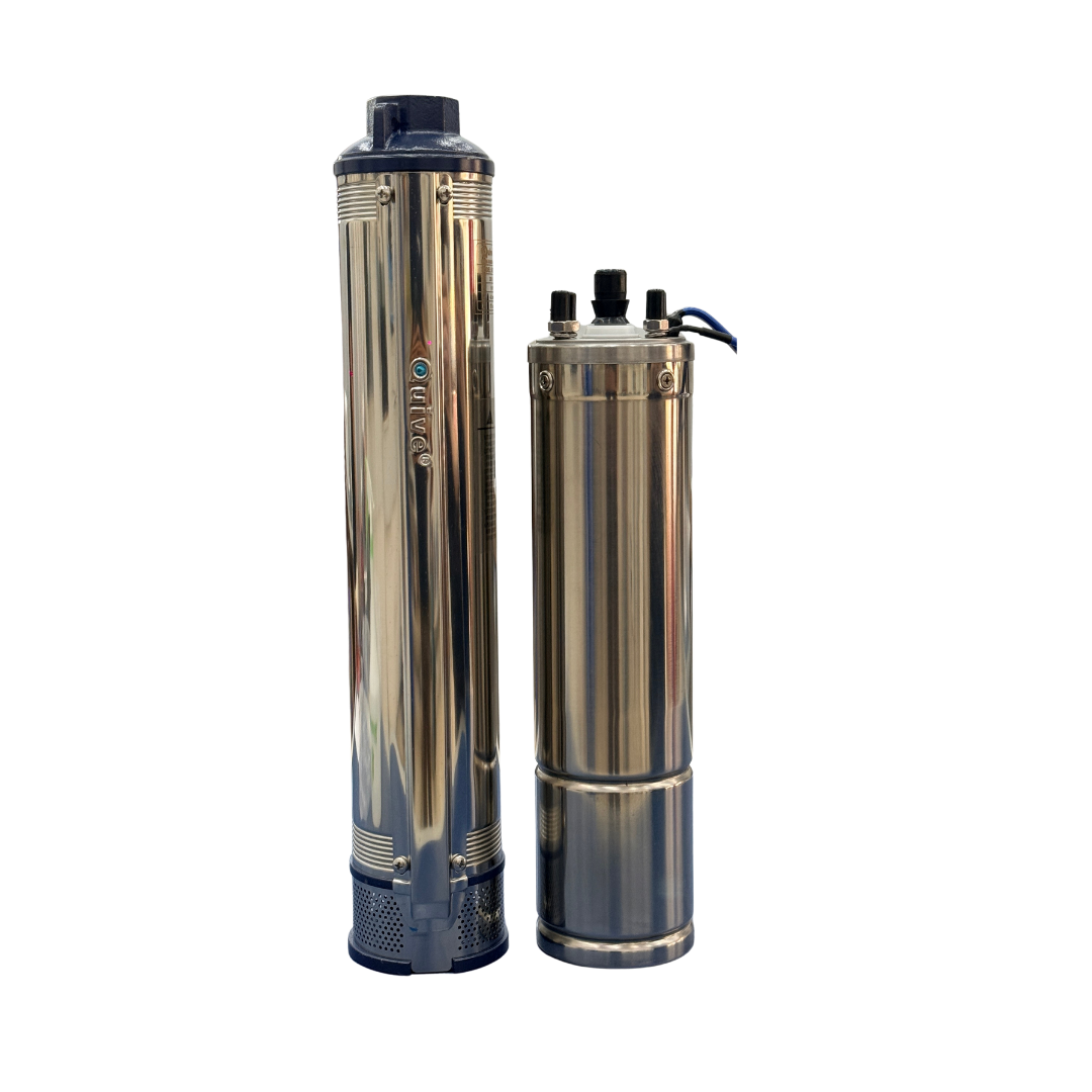 Motor y Bomba para Pozo 1HP - Bomba Sumergible con Capacitor 4/10 - Quive